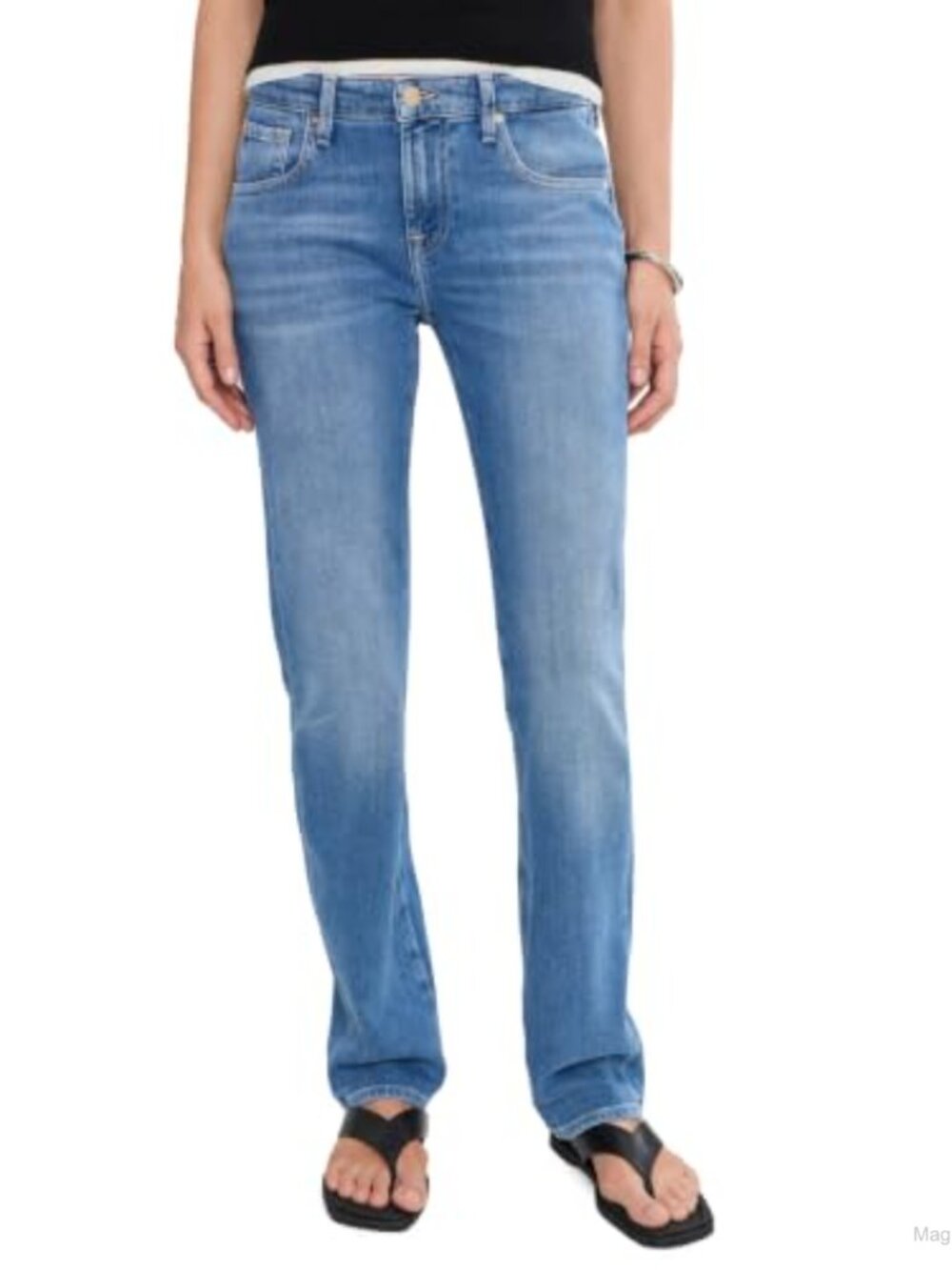 The Slim Straight Leg Mid Rise Jeans Button Fly 33 Inseam